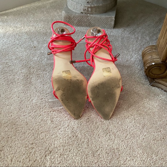 Simmi Avianna pink patent clear heel tie up sandal - Picture 3 of 4